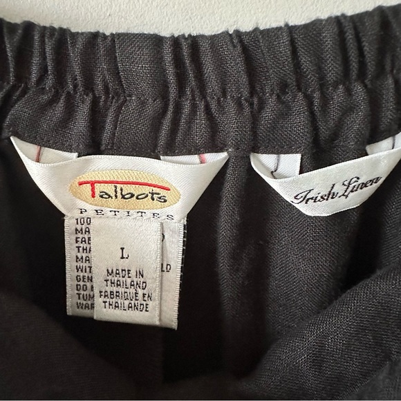 Talbots NWT Vintage Deadstock Irish Linen Long Skirt PL Black Elastic Waist - Picture 6 of 12